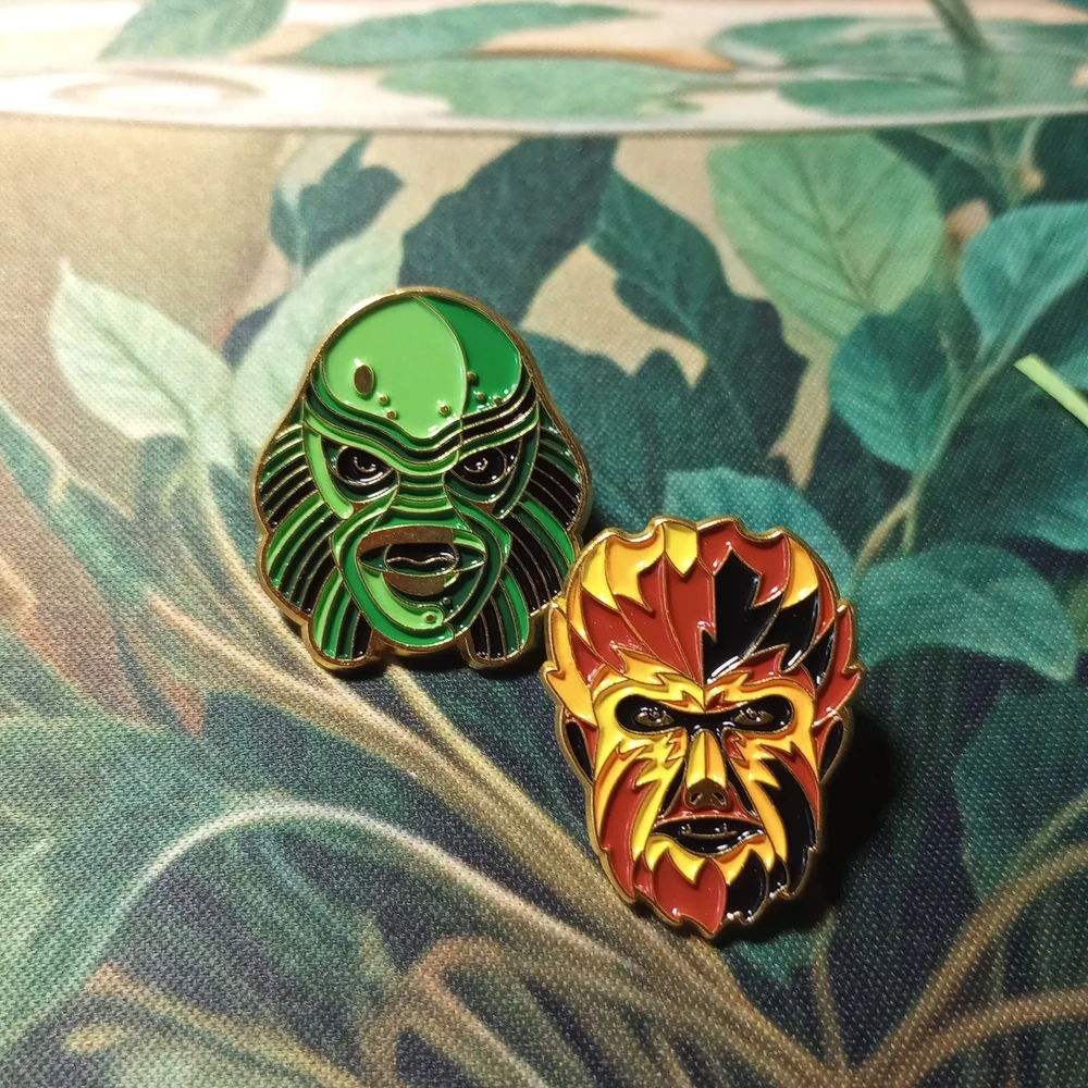 NEW Wolfman & Creature Black Lagoon Universal Horror Pin Set Halloween Spooky